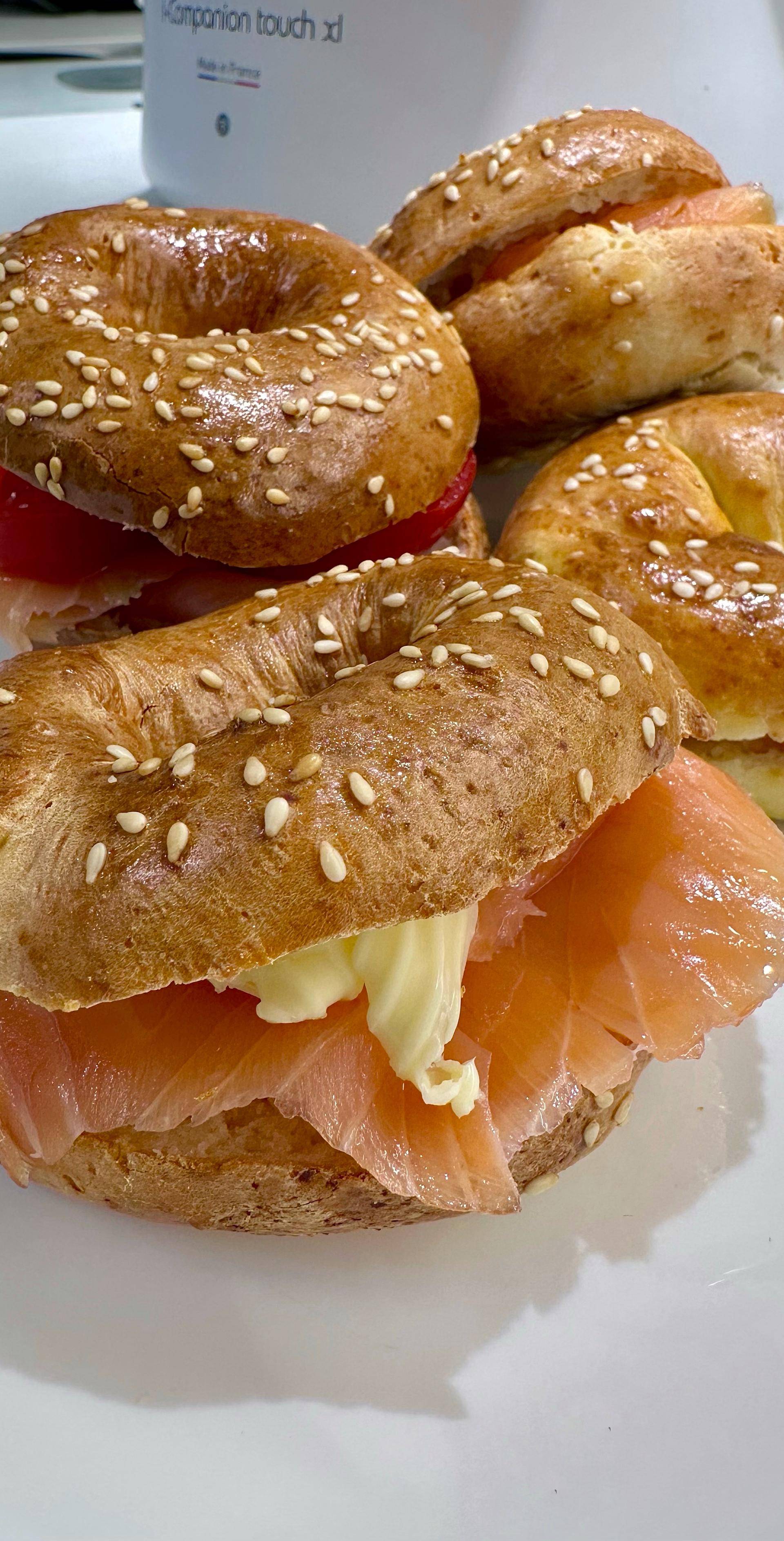 Bagel veloci ai fiocchi di latte proteici - Ricette Companion Connect XL | Moulinex
