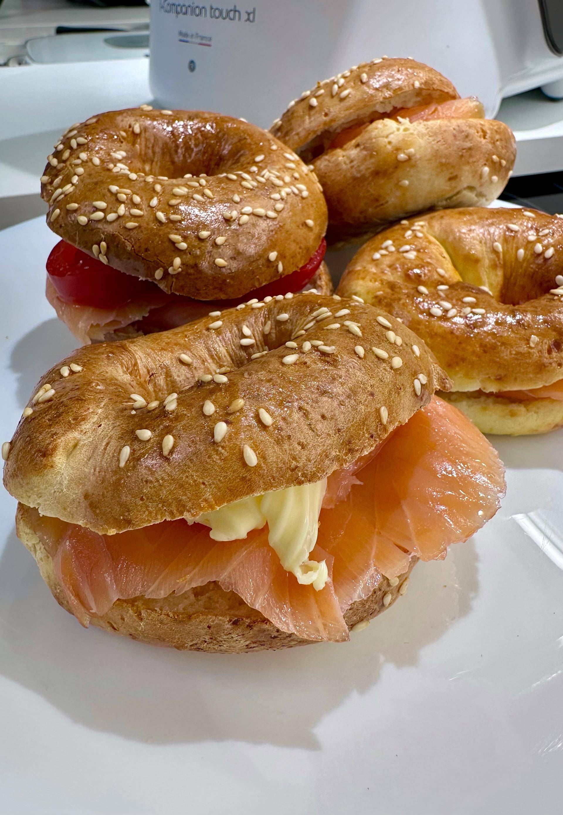 Bagel veloci ai fiocchi di latte proteici - Ricette Companion Connect XL | Moulinex