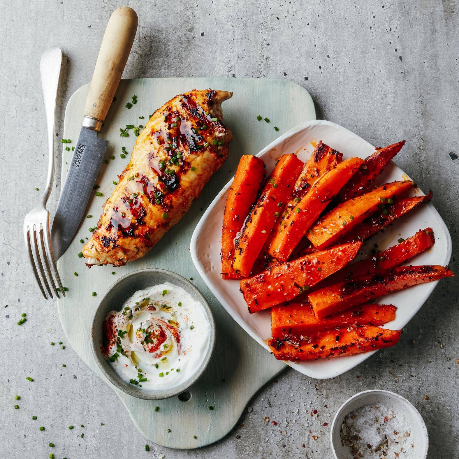 Chicken breast and roasted sweet potato - Ricette OptiGrill 2in1 | Moulinex