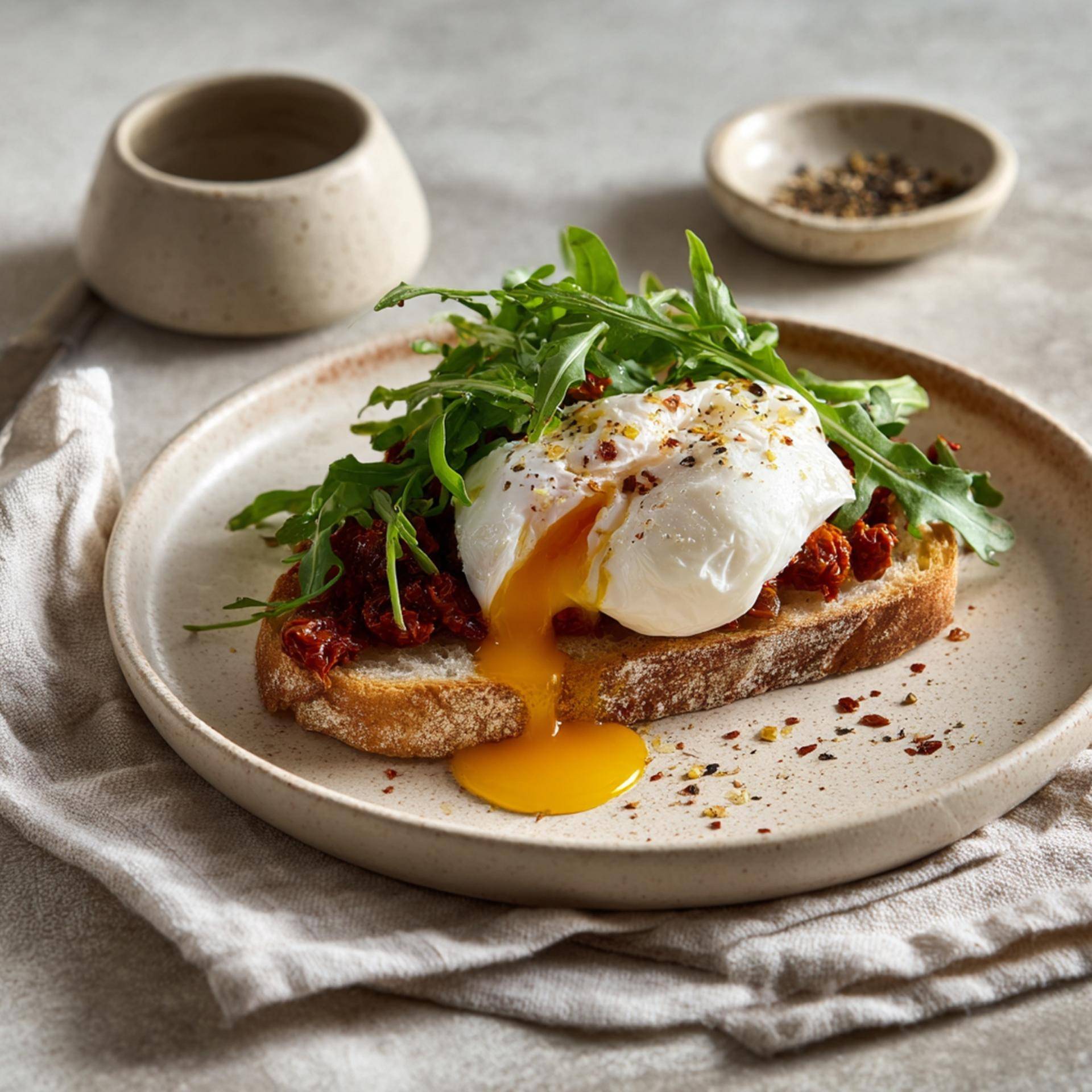Tostate con pomodori secchi e uovo alla coque - Ricette Cookeo | Moulinex