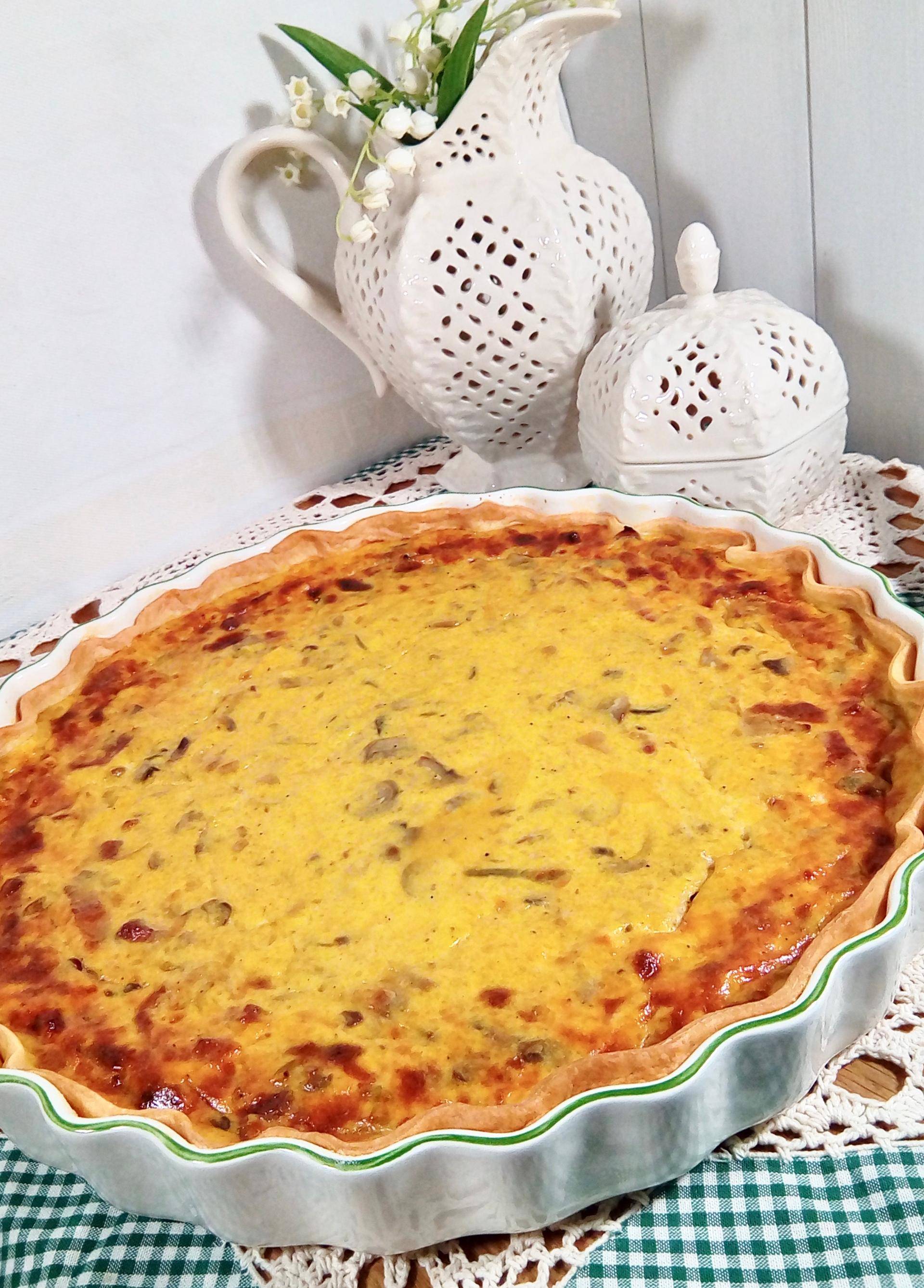 Quiche con bacon e funghi champignons - Ricette Companion Connect | Moulinex