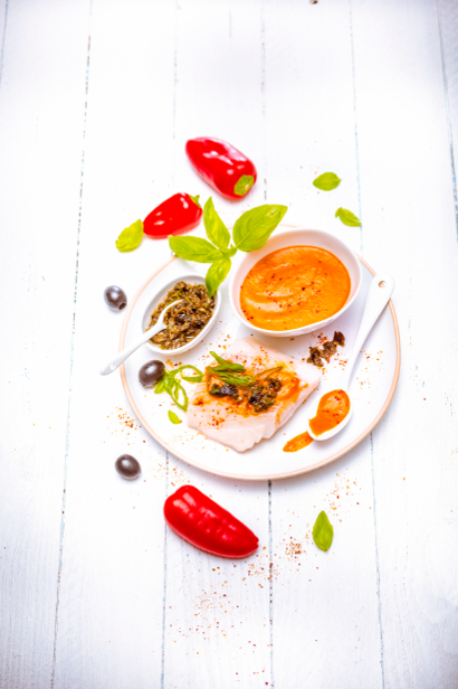 Coulis balsamico ai peperoni con salsina alle olive nere e basilico - Ricette Ultrablend Cook | Moulinex