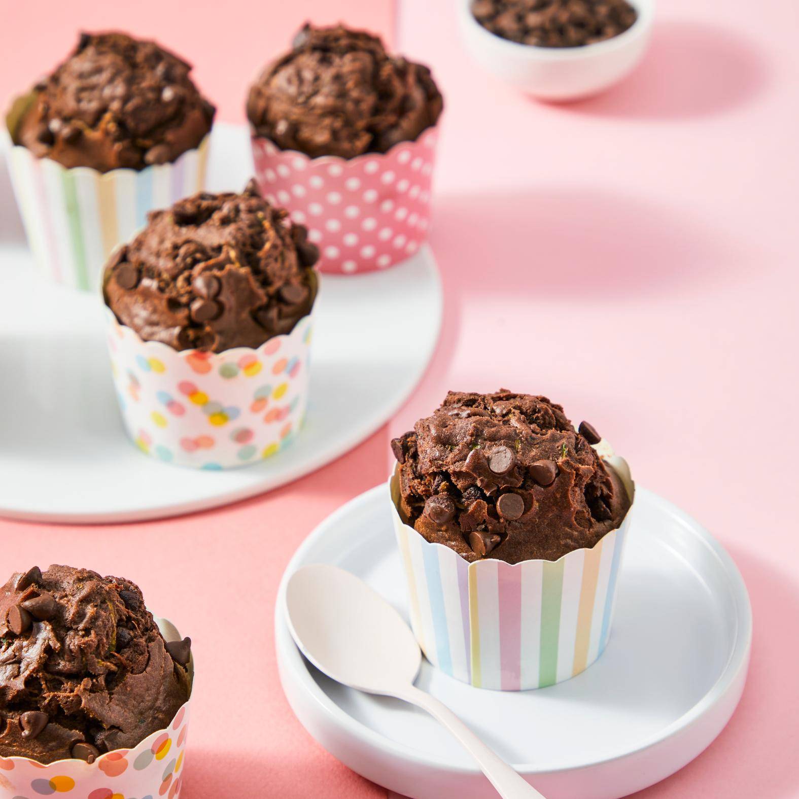 Muffin alle zucchine al doppio cioccolato - Ricette EASY FRY GRILL & STEAM 3 in 1 | Moulinex