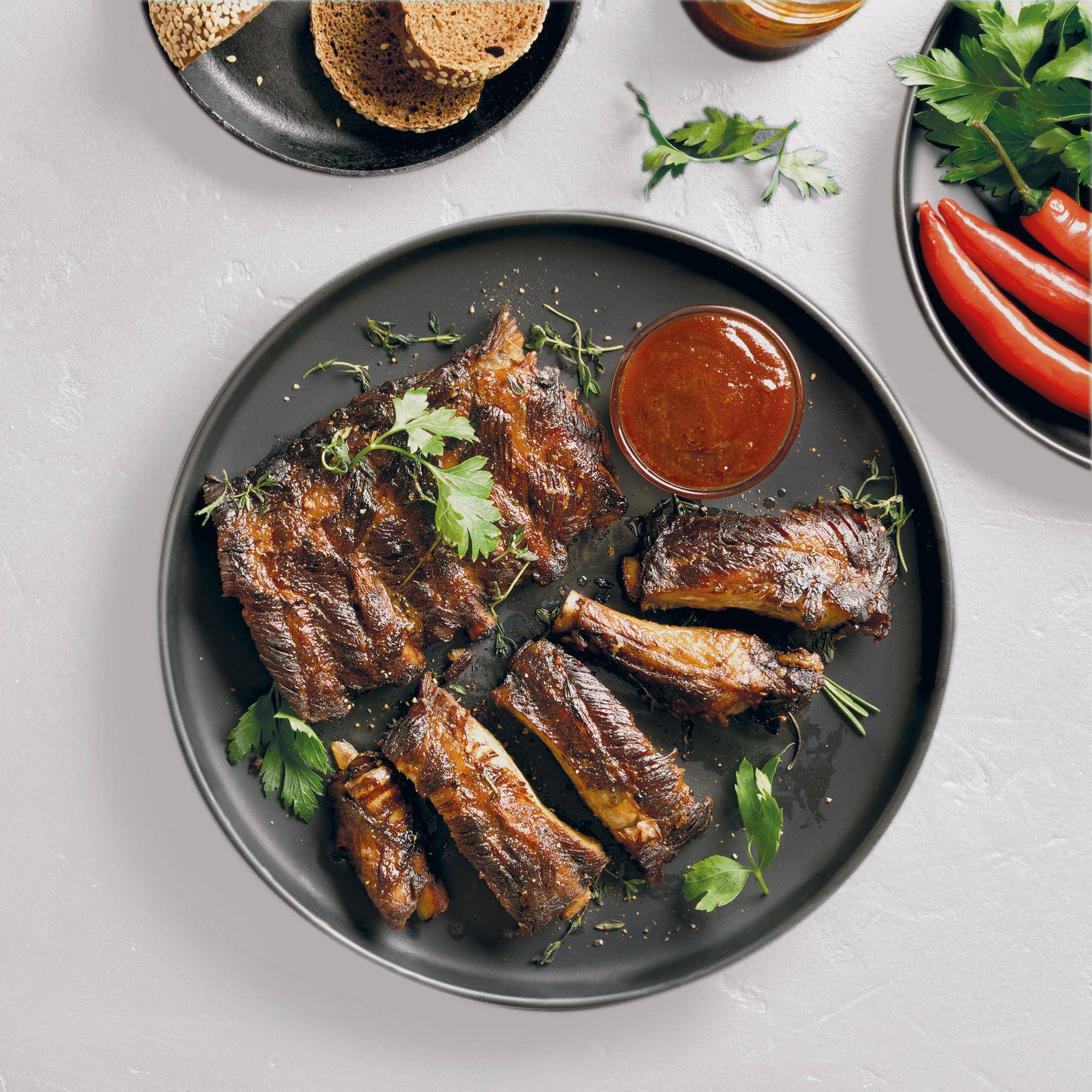 Costolette alla griglia con salsa barbecue - Ricette Easy Fry Max | Moulinex