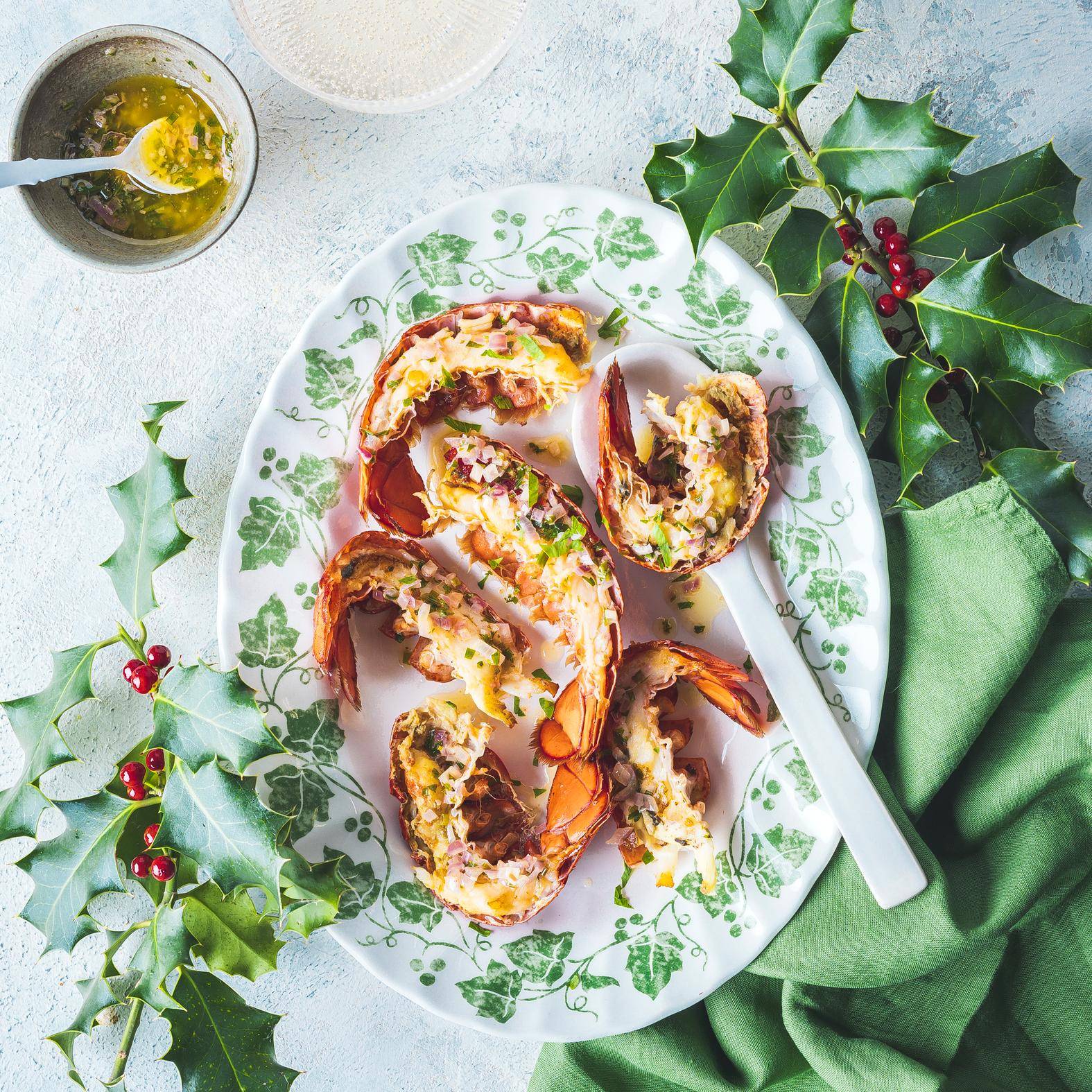 Code di aragosta alla griglia con erbette aromatiche e burro al peperoncino - Ricette OptiGrill 2in1 | Moulinex