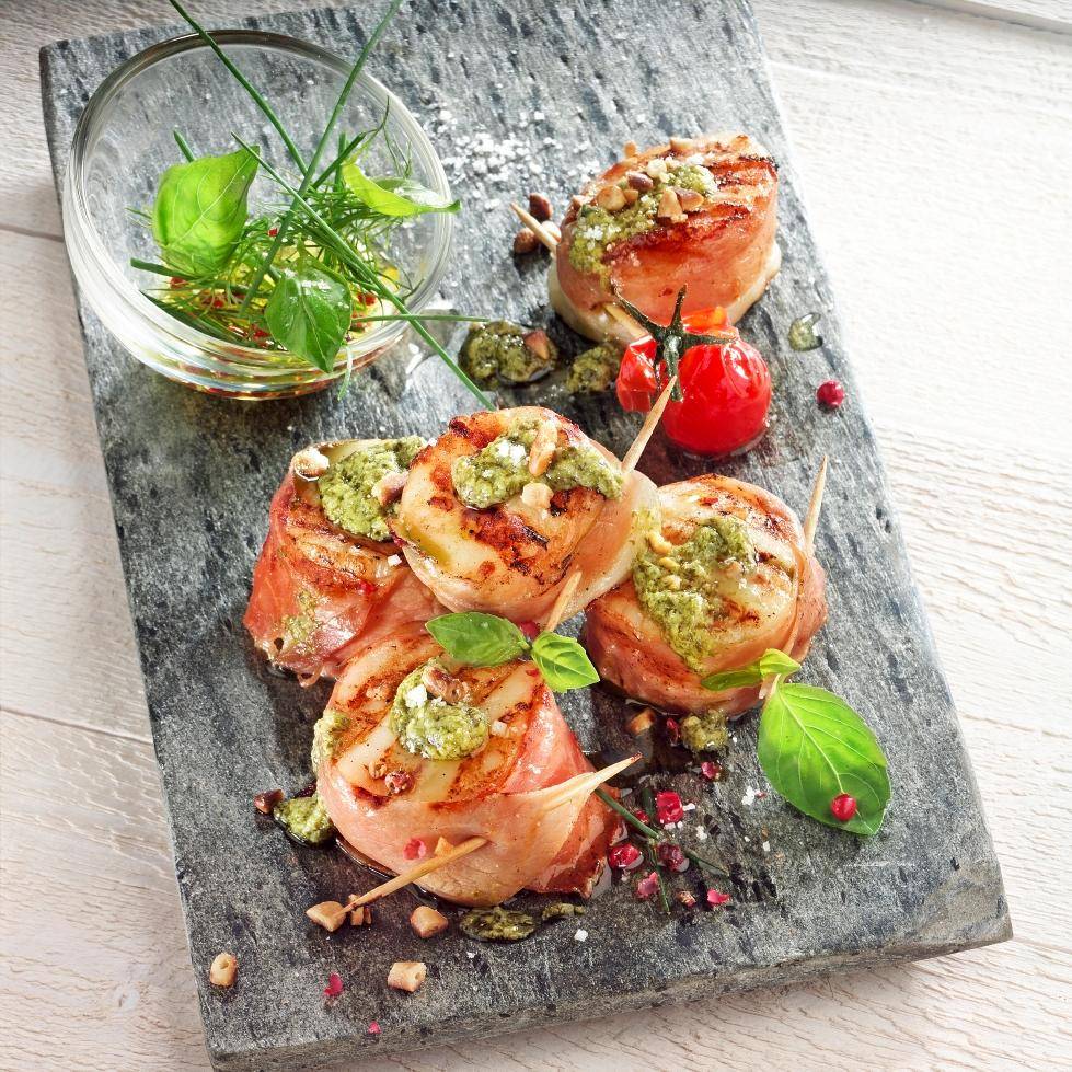 Capesante con prosciutto e pesto di basilico - Ricette undefined | Moulinex