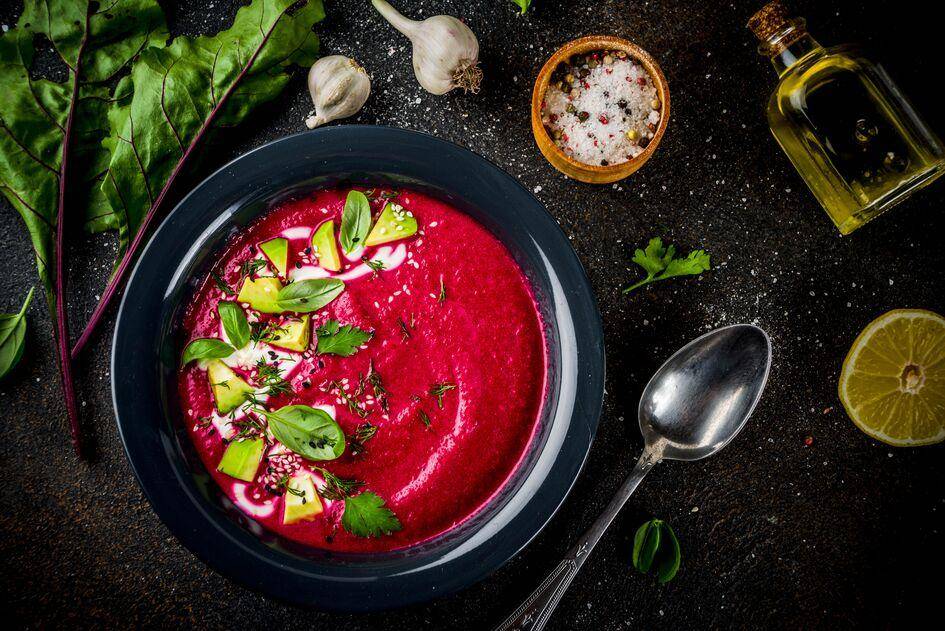 Gazpacho di barbabietola e basilico fresco - Ricette Perfectmix + | Moulinex