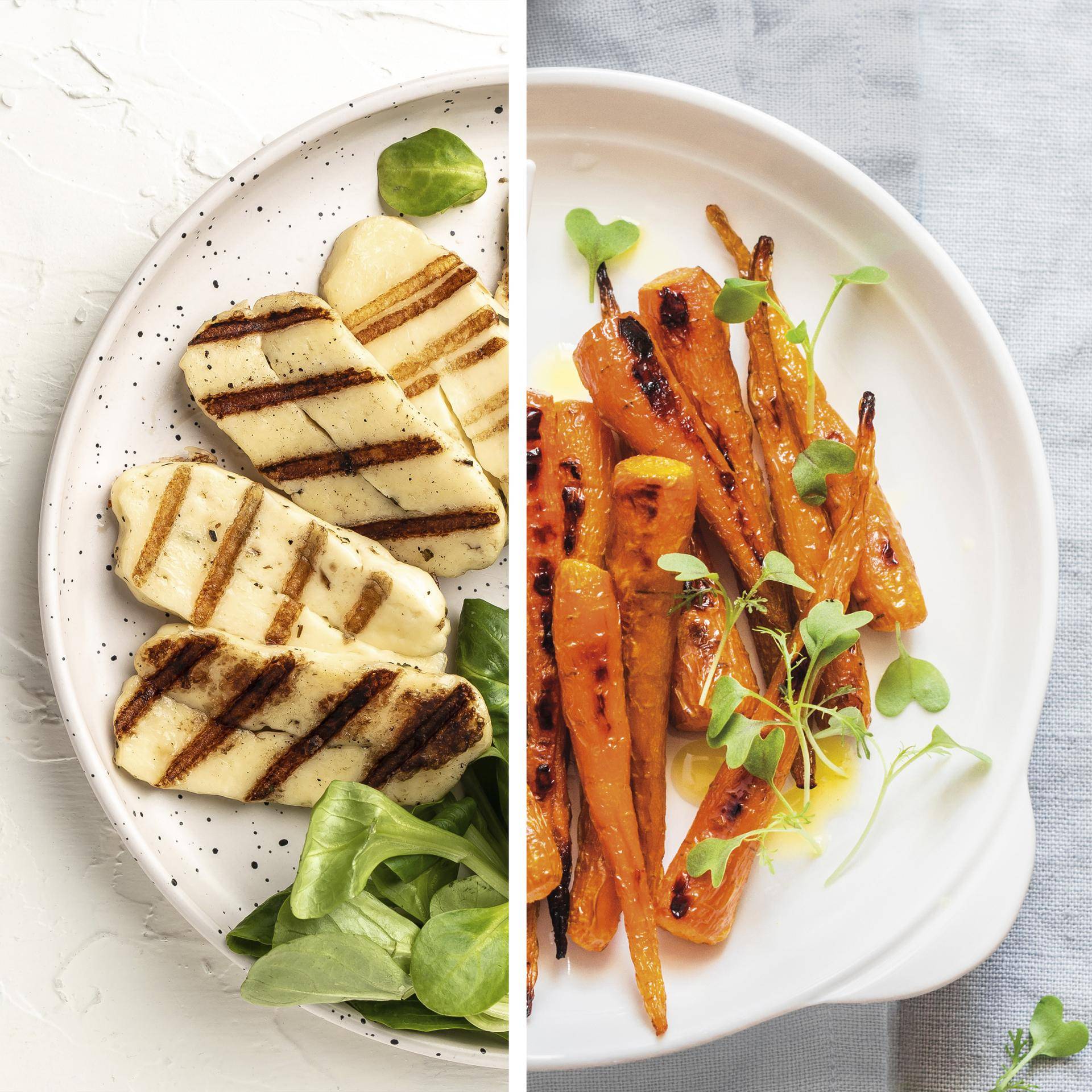 Halloumi alla griglia, pistacchi e carote arrostite - Ricette Dual EasyFry&Grill | Moulinex