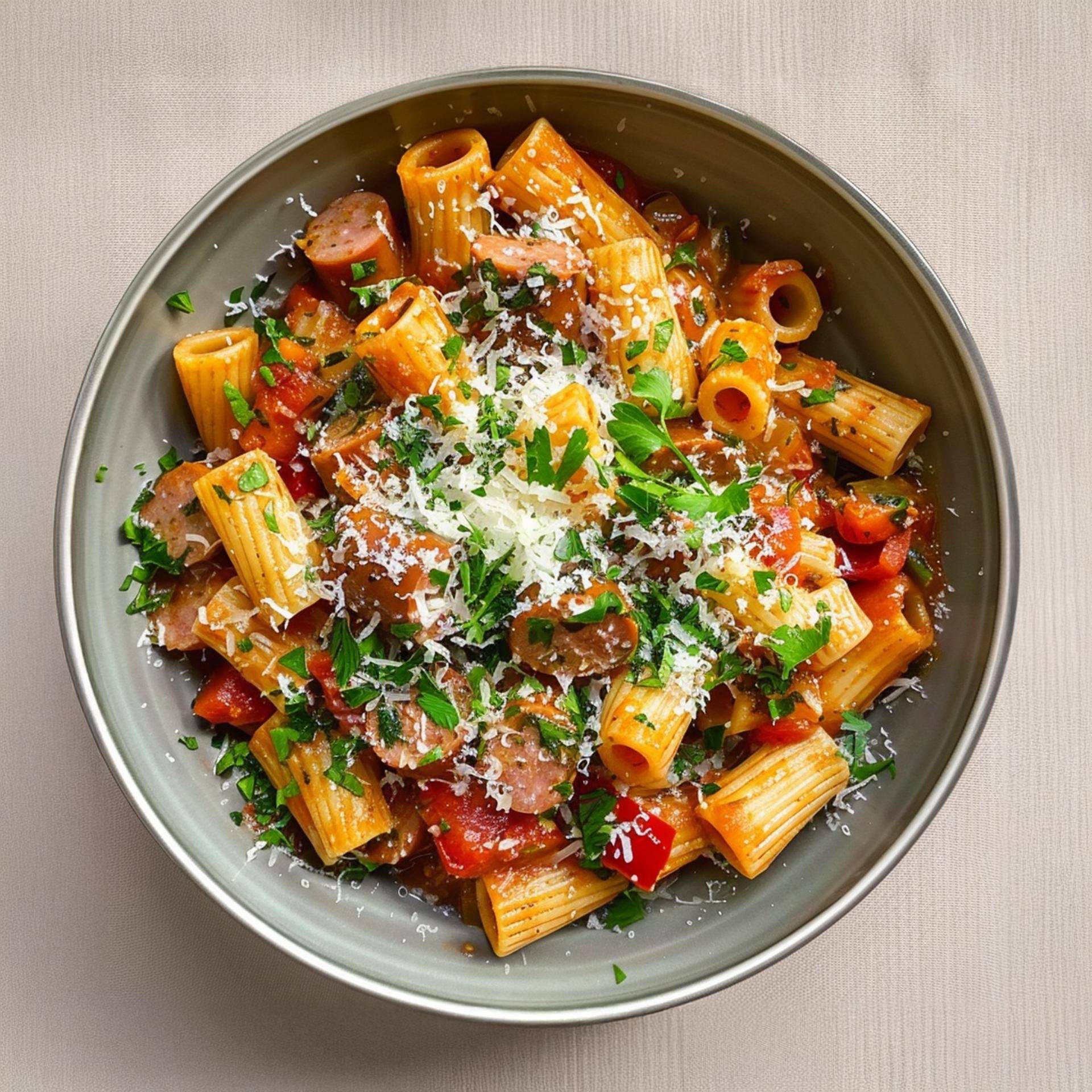 Pasta in pentola unica con pomodoro e salsiccia - Ricette Cookeo | Moulinex