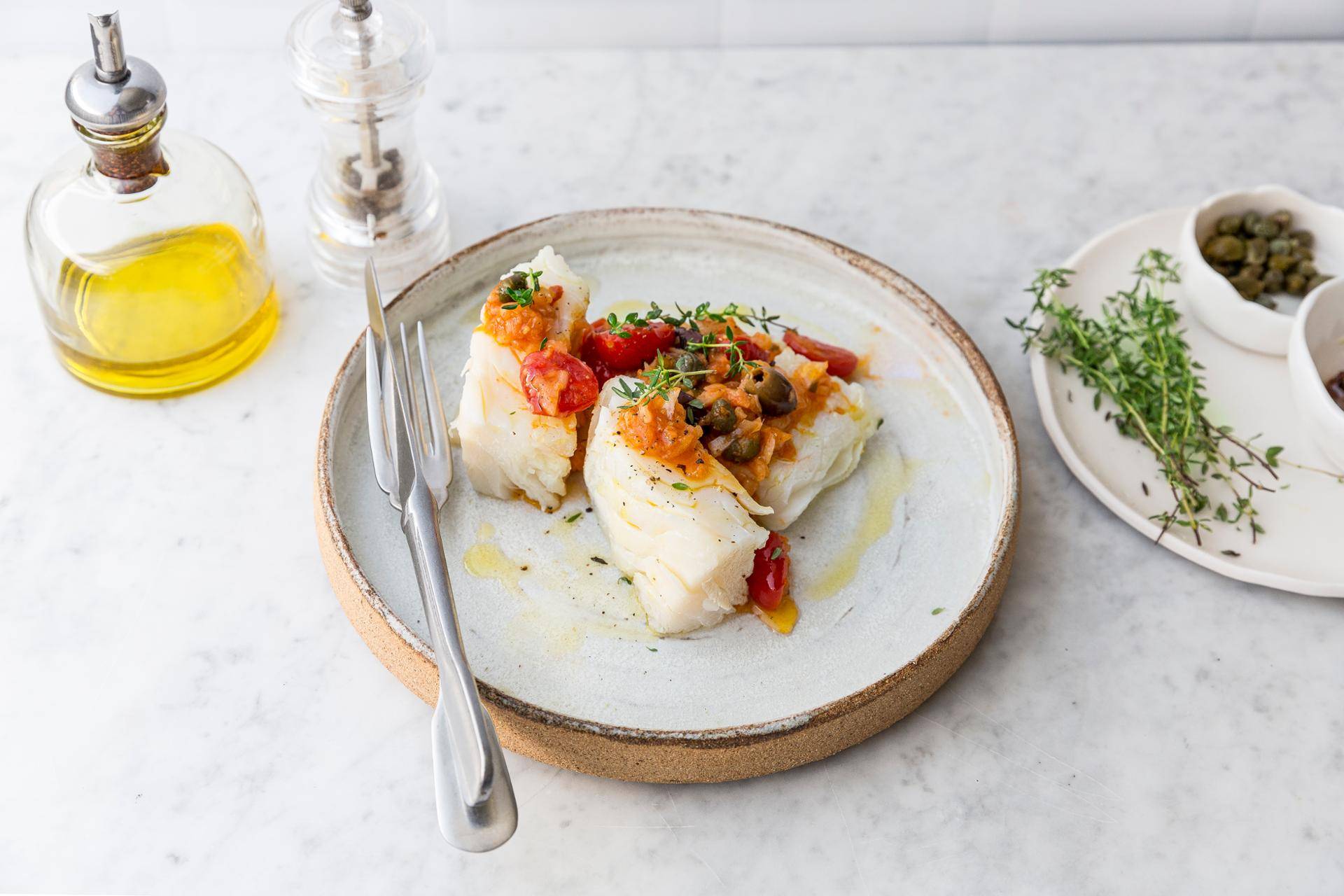 Baccalà alla mediterranea - Ricette Companion | Moulinex