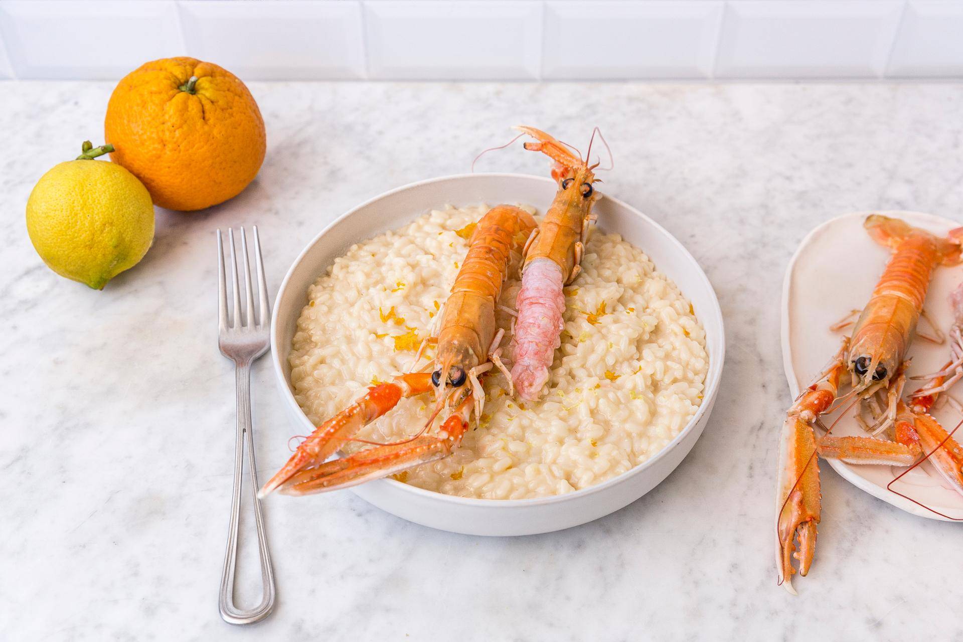 Risotto agli agrumi con cruditè di scampi - Ricette Companion | Moulinex