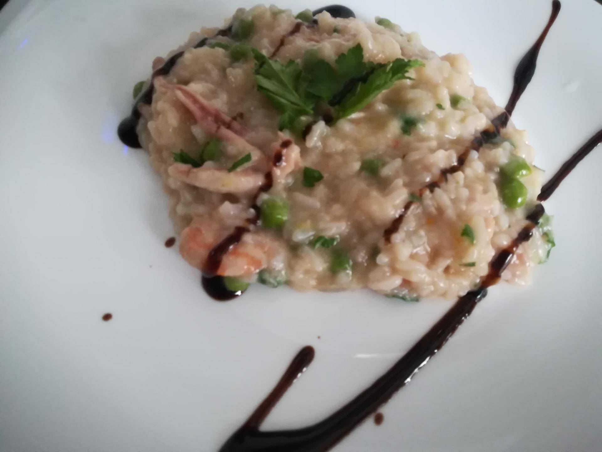 Risotto con gberetti, calamari e piselli - Ricette Companion Connect | Moulinex