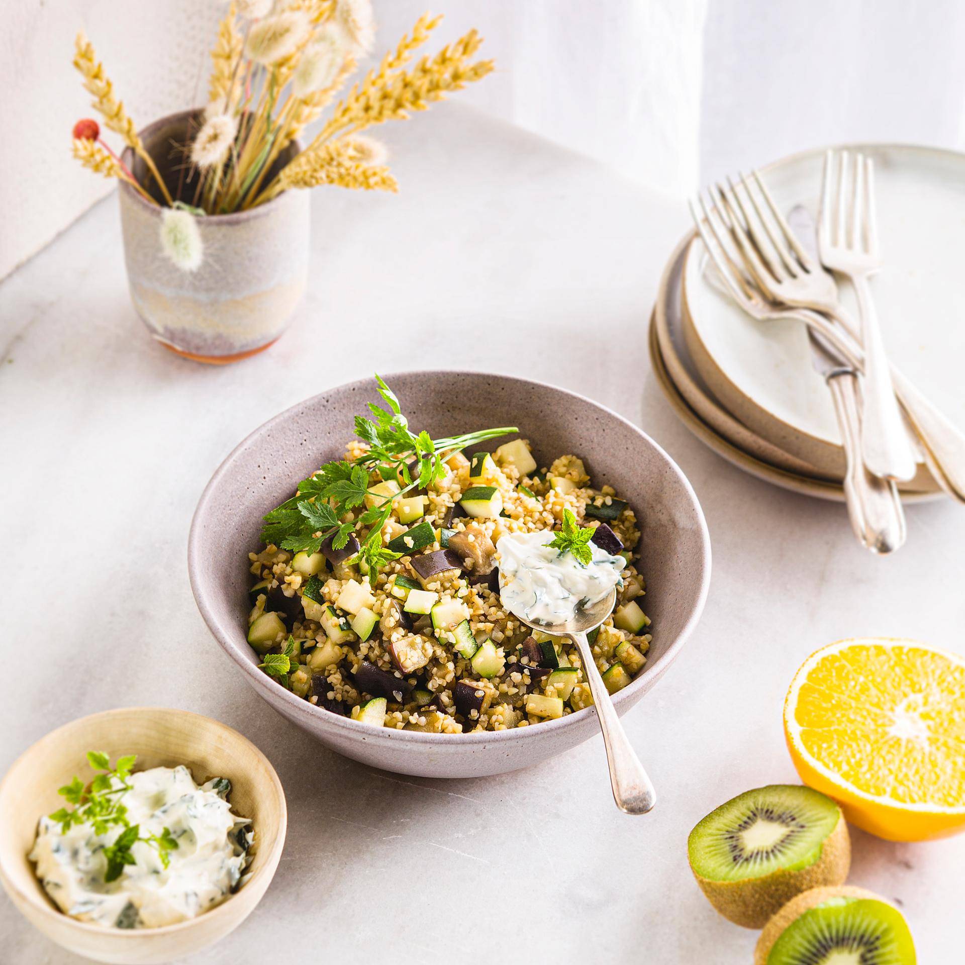 Bulgur di grano con salsa bianca - Ricette Cookeo Mini | Moulinex