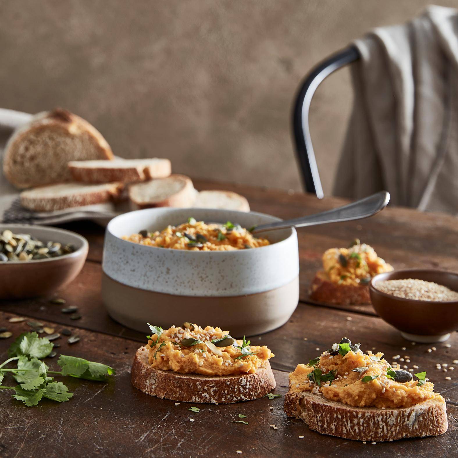 Crema di patate dolci con formaggio fresco di capra - Ricette Blend up | Moulinex