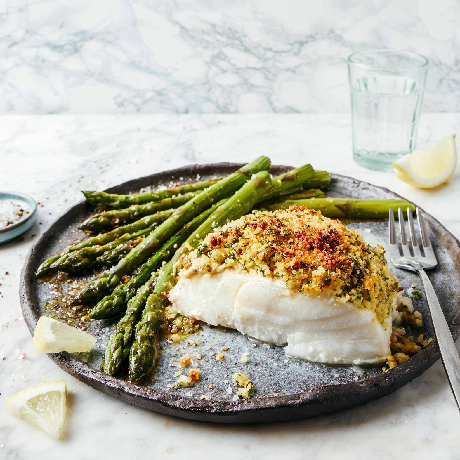 Crusted cod with asparagus - Ricette OptiGrill 2in1 | Moulinex