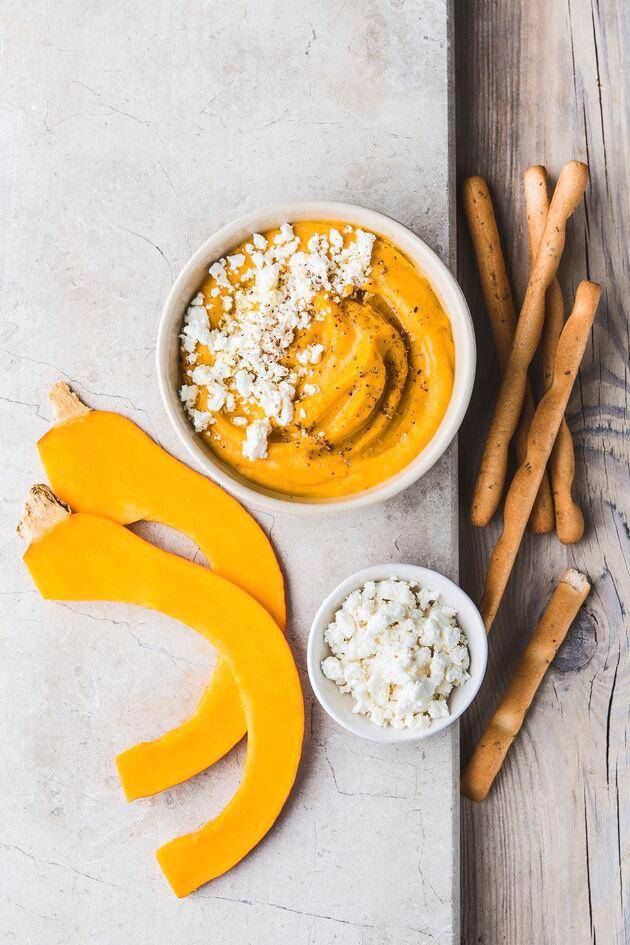 *Hummus with butternut squash and feta cheese - Ricette Blend up | Moulinex