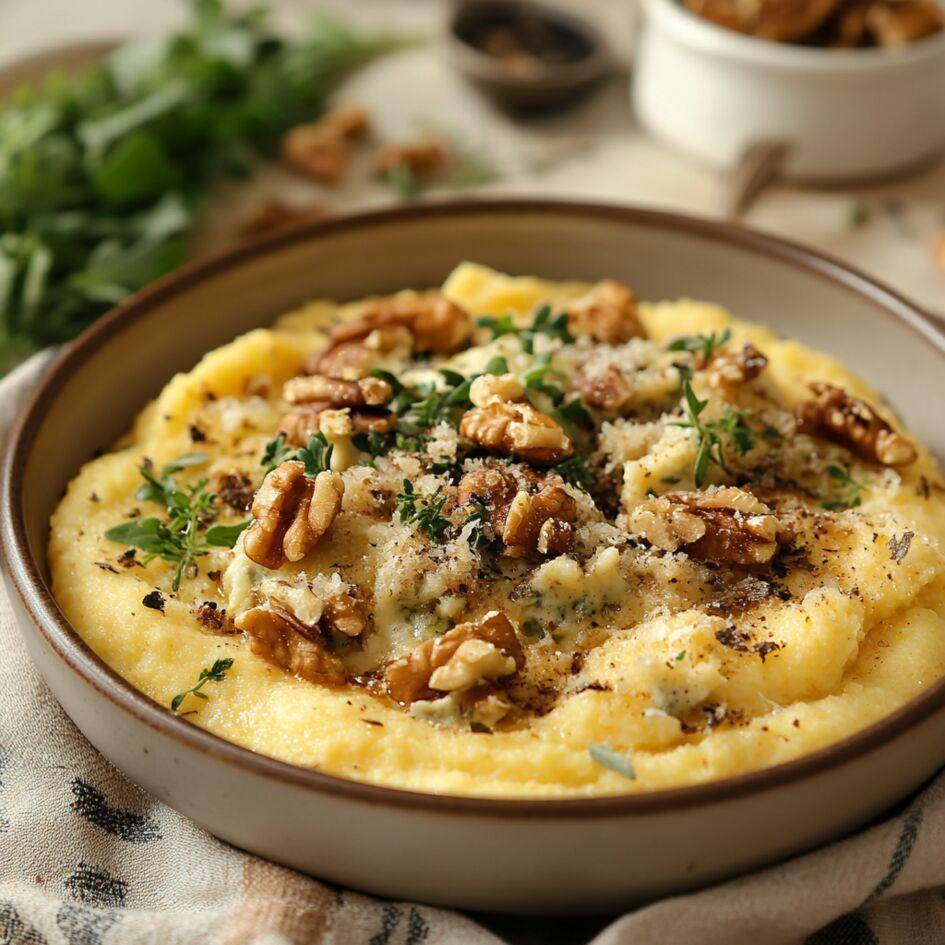 Polenta croccante al gorgonzola e noci - Ricette Cookeo Infinity 17in1 | Moulinex