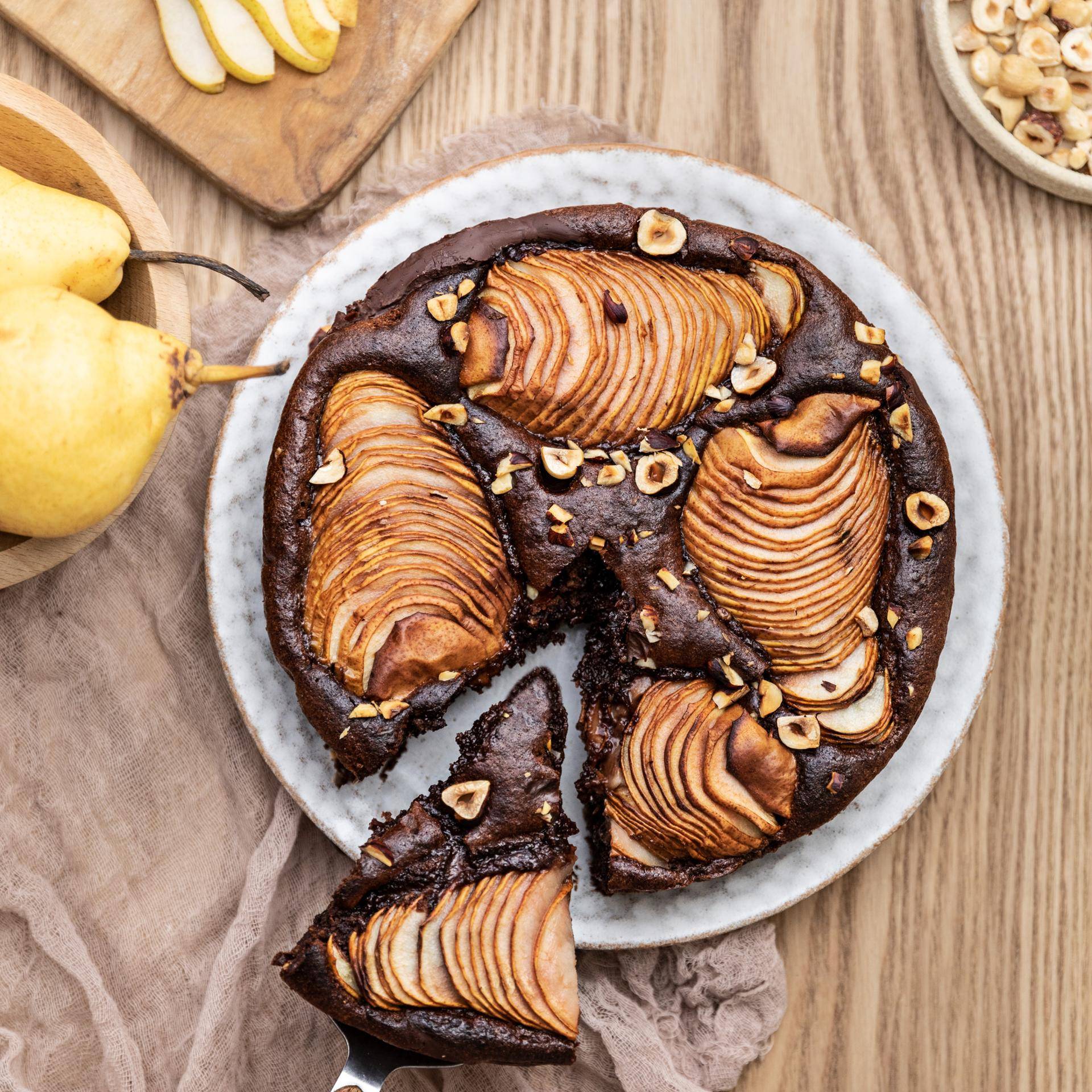 Torta di pere e cioccolato senza glutine - Ricette Easy Fry XL Surface | Moulinex