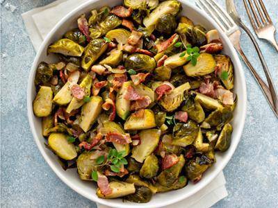 Cavoletti di Bruxelles arrostiti con pancetta e senape - Ricette Easy Fry Mega | Moulinex