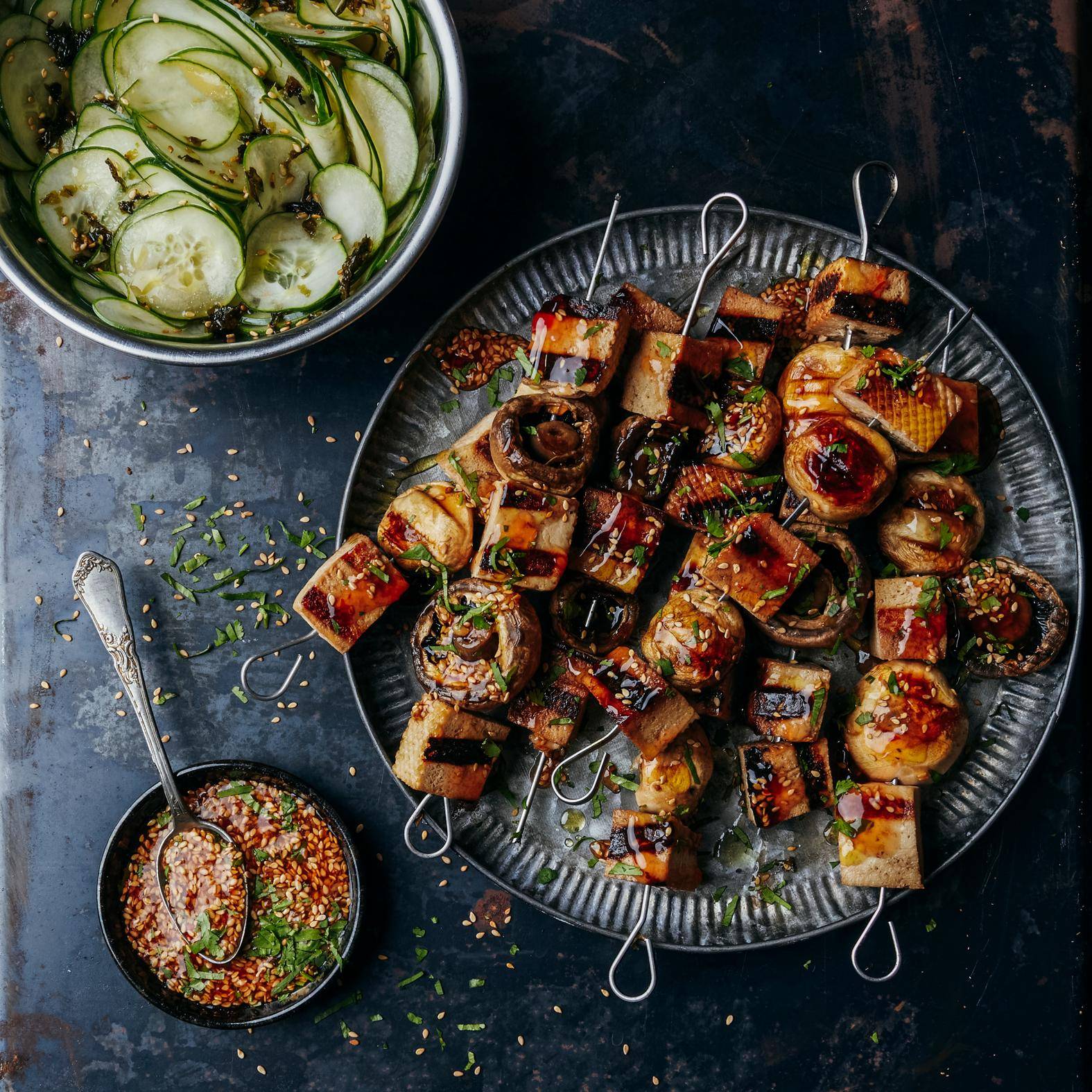 Tofu skewers with honey and toasted sesame - Ricette OptiGrill 2in1 | Moulinex