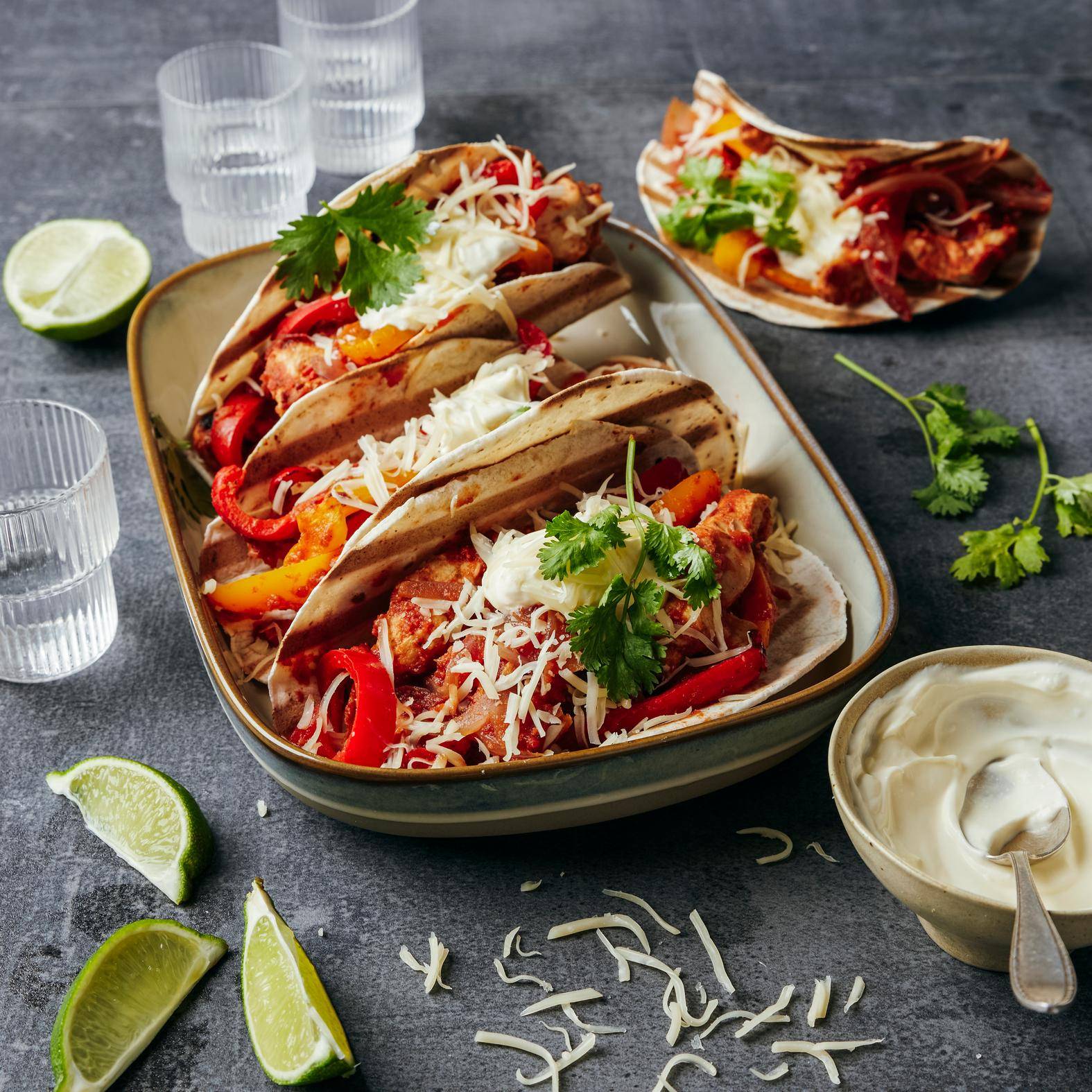 Fajitas con pollo e peperoni - Ricette OptiGrill 2in1 | Moulinex