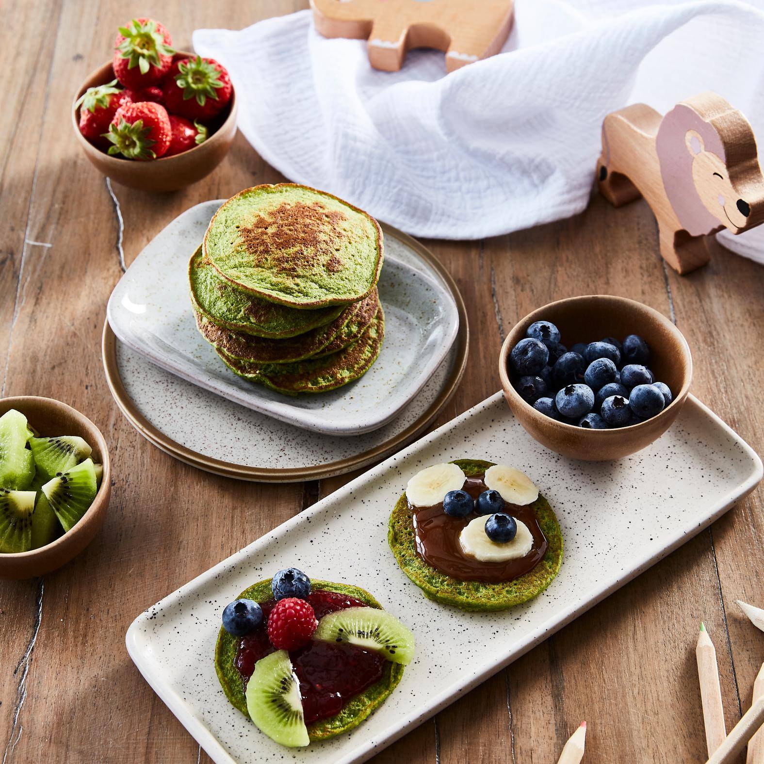 Pancake verdi energetici con banana e spinaci - Ricette Blend up | Moulinex