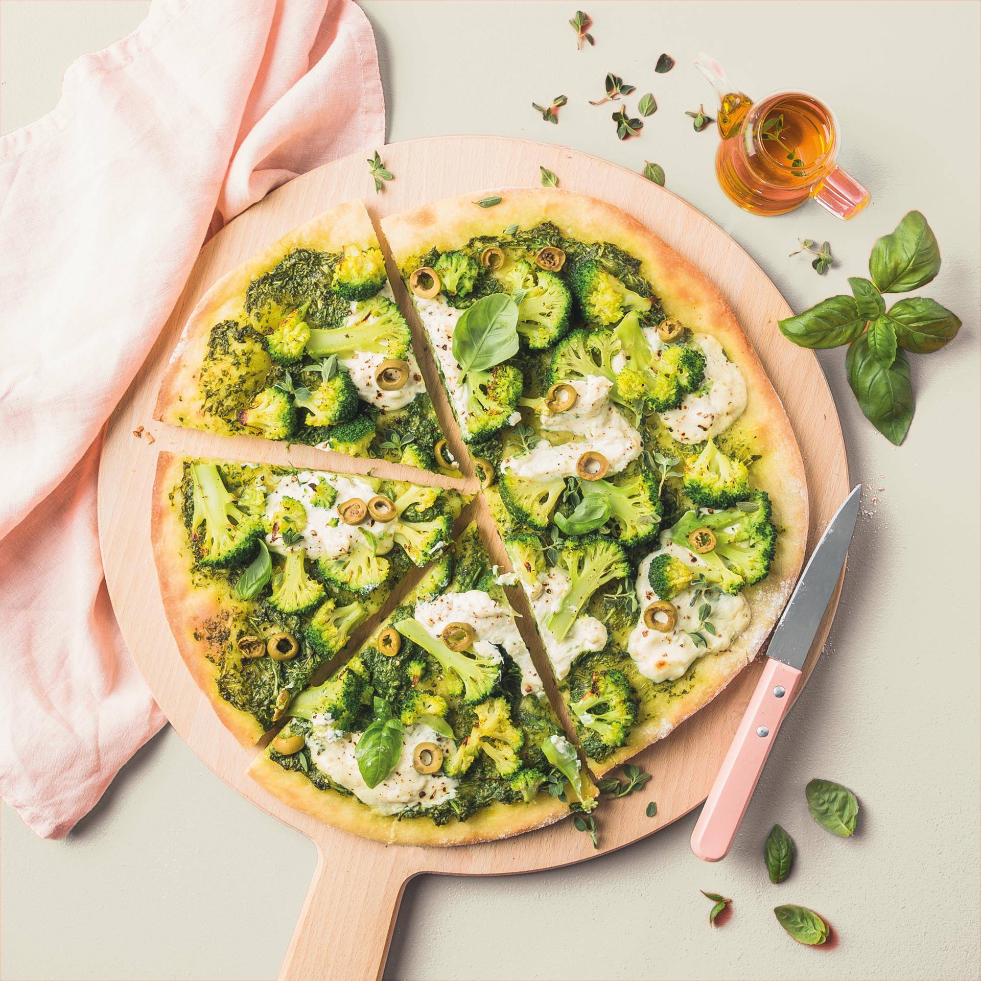 Pizza bianca con ricotta e broccoli - Ricette Easy Fry XL Surface | Moulinex
