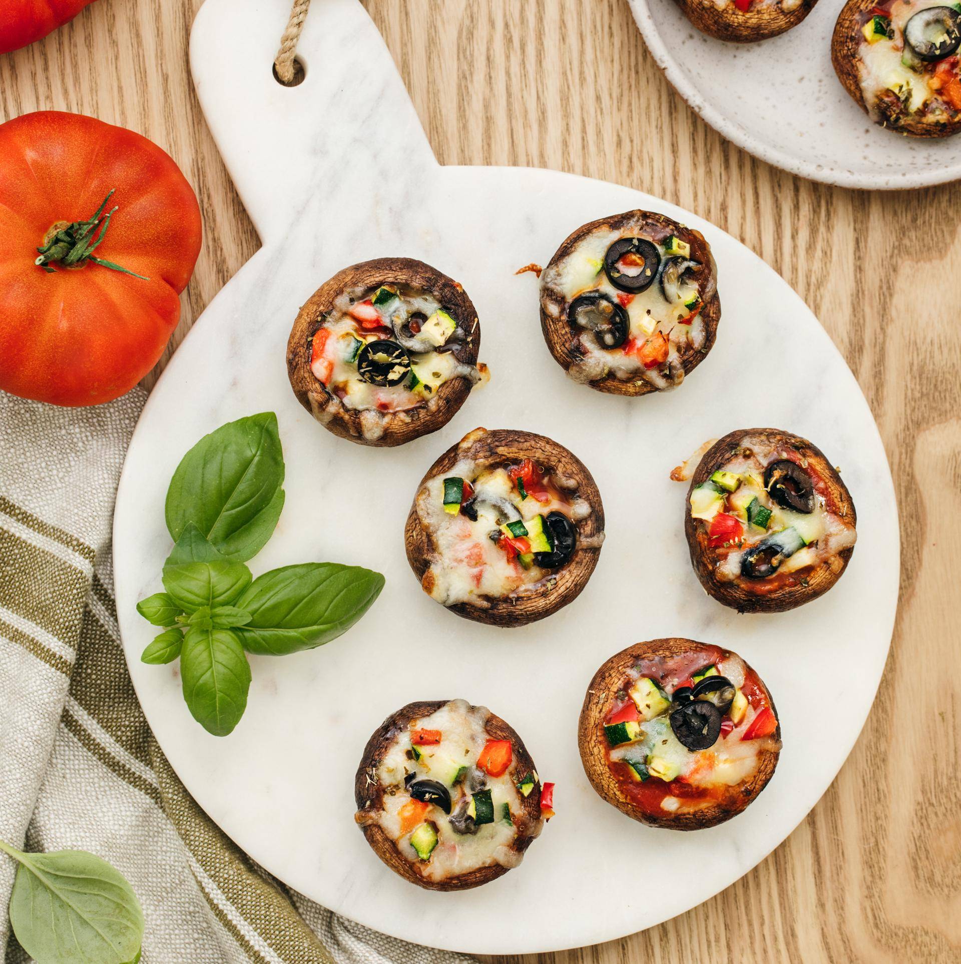 Pizze vegetariane di funghi Portobello - Ricette EASY FRY OVEN & GRILL 9 in 1 | Moulinex