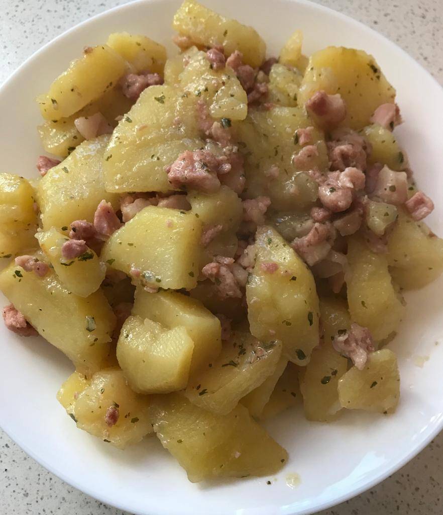Patate prezzemolate con cubetti di pancetta - Ricette Cookeo | Moulinex