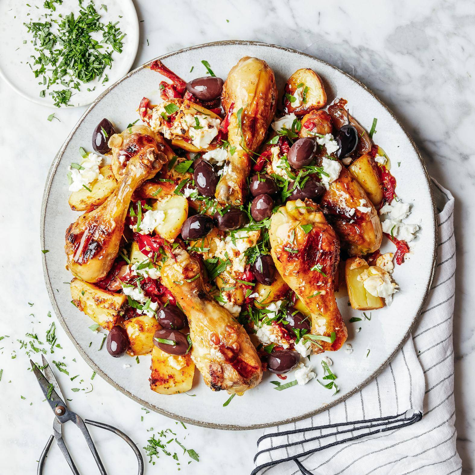 Feta chicken, olives and potatoes - Ricette OptiGrill 4in1 | Moulinex
