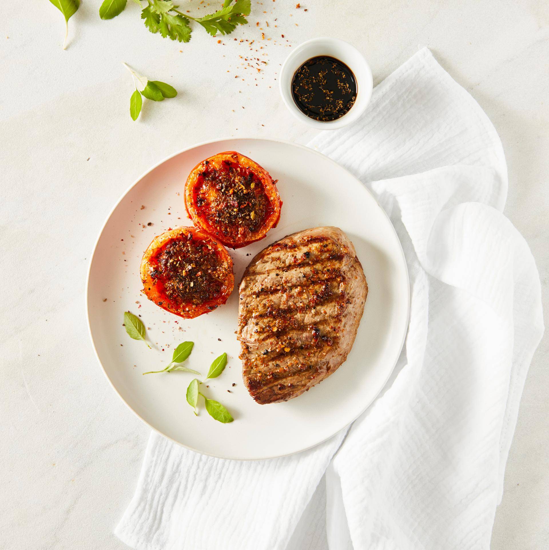 Bistecca alla griglia con pomodori arrostiti - Ricette Dual EasyFry&Grill | Moulinex
